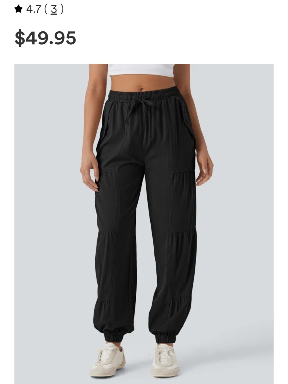 HALARA Black Tiered Jogger Pants